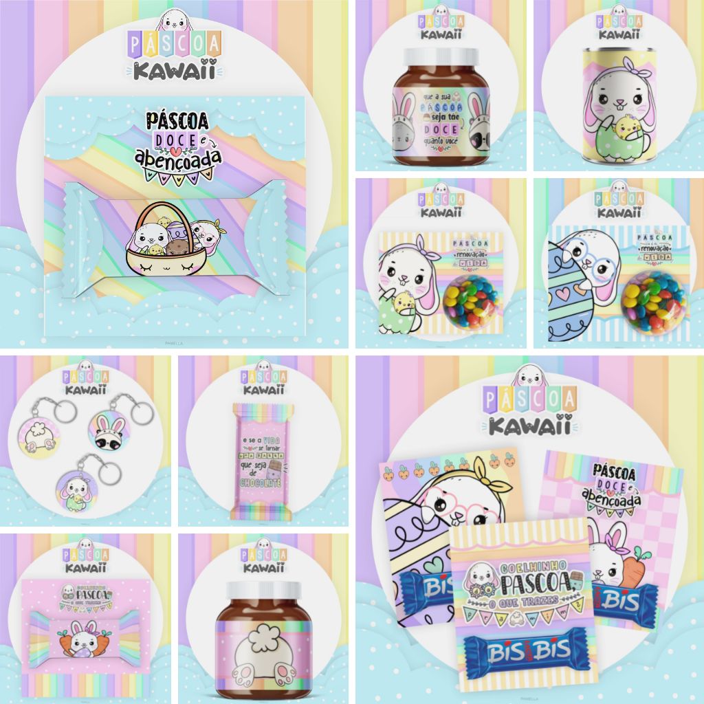 Kawaii. Kit digital para festa pronto para imprimir