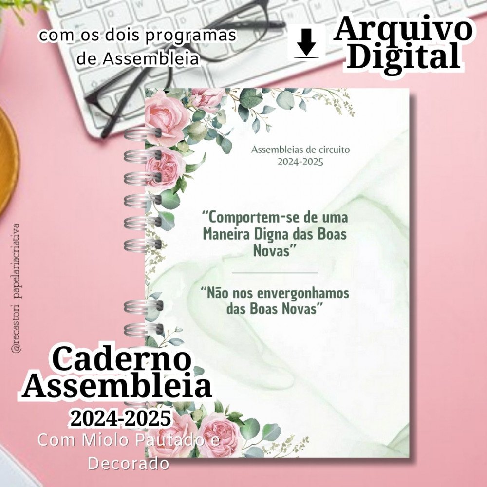 Caderno Assembleia de Circuito 2024-2025 (Modelo Floral)