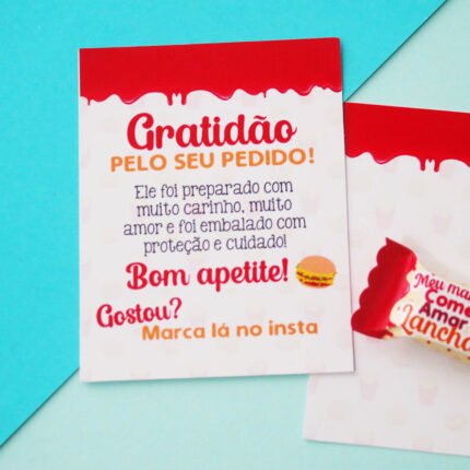 Cartão Agradecimento Lanches