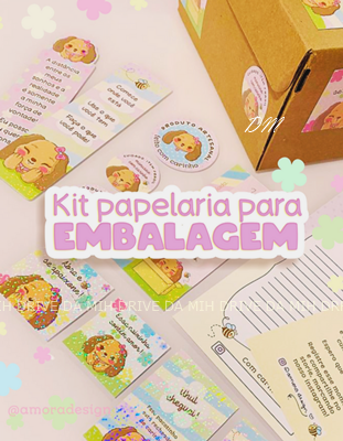 Kit Papelaria para Embalagem Amora desiginer