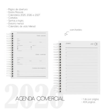 Combo Agenda Comercial DATADA 2026