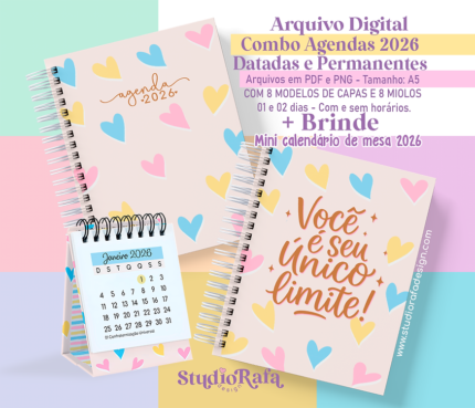 Combo Agendas 2026 Colorful