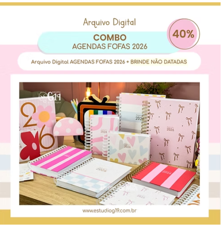 Combo Agendas Fofas 2026