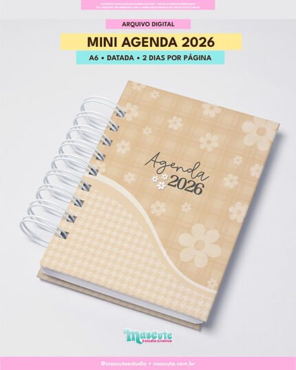MINI AGENDA DATADA 2026 - A6 - 2 DIAS POR PÁGINA