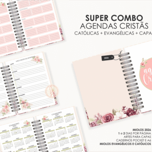 SUPER COMBO AGENDAS CRISTÃS - EVANGÉLICAS + CATÓLICAS + CAPAS - DATADAS
