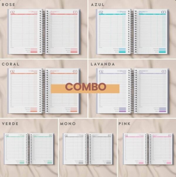 Combo Agendamentos 2026 + Permanente + Datado + Perm. Não Datado | Coleção Vagalume - Amarantto - Imagem 1
