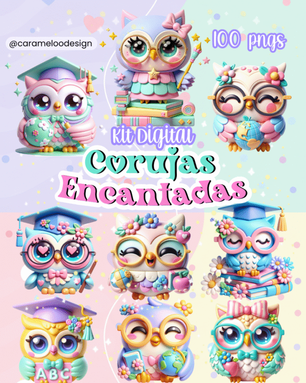 Corujas Encantadas - Dia dos Professores - Caramelo Design - Imagem 1