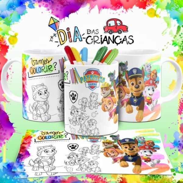 Combo Artes Canecas Colorir Personagens - Dia das Crianças - Imagem 6