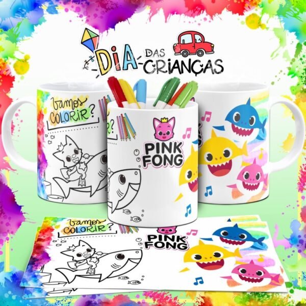 Combo Artes Canecas Colorir Personagens - Dia das Crianças - Imagem 1