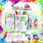 Combo Artes Canecas Colorir Personagens - Dia das Crianças - Imagem 2