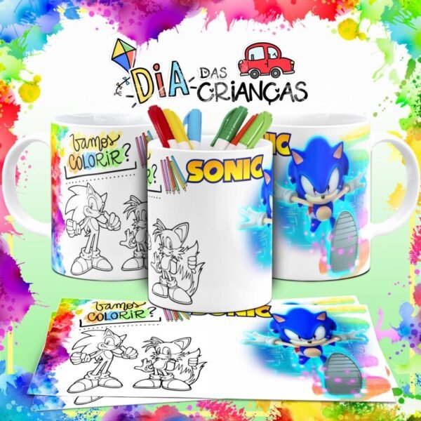 Combo Artes Canecas Colorir Personagens - Dia das Crianças - Imagem 7