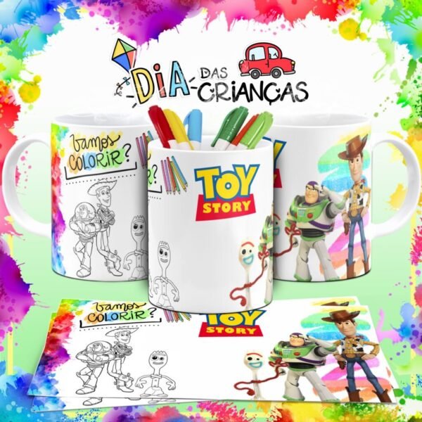 Combo Artes Canecas Colorir Personagens - Dia das Crianças - Imagem 8