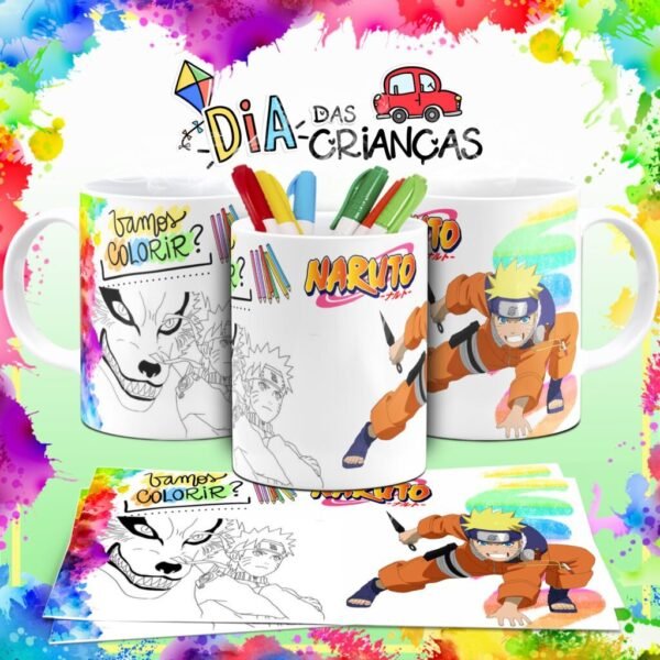 Combo Artes Canecas Colorir Personagens - Dia das Crianças - Imagem 10