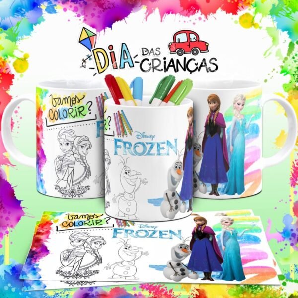 Combo Artes Canecas Colorir Personagens - Dia das Crianças - Imagem 11