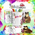 Combo Artes Canecas Colorir Personagens - Dia das Crianças - Imagem 13