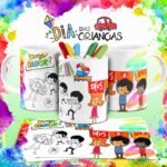 Combo Artes Canecas Colorir Personagens - Dia das Crianças - Imagem 14