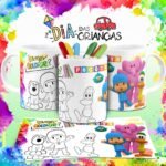 Combo Artes Canecas Colorir Personagens - Dia das Crianças - Imagem 16