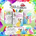 Combo Artes Canecas Colorir Personagens - Dia das Crianças - Imagem 17