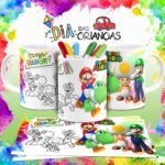 Combo Artes Canecas Colorir Personagens - Dia das Crianças - Imagem 19