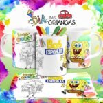 Combo Artes Canecas Colorir Personagens - Dia das Crianças - Imagem 20