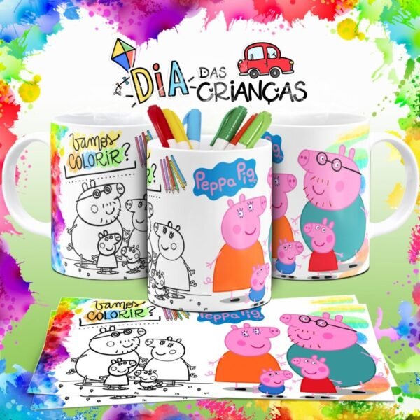 Combo Artes Canecas Colorir Personagens - Dia das Crianças - Imagem 21