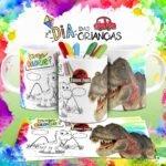 Combo Artes Canecas Colorir Personagens - Dia das Crianças - Imagem 22