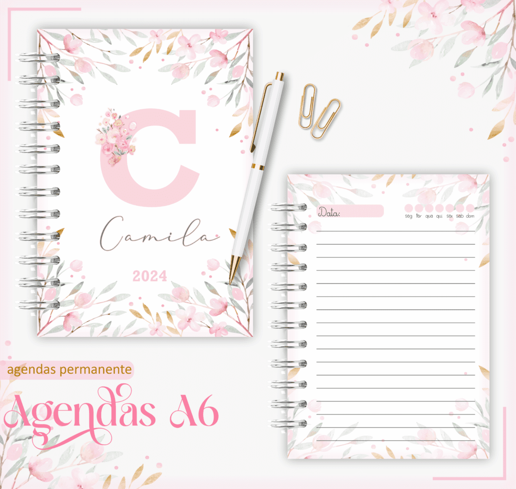 01-1-4.png Agenda Permanente - A6 Floral Delicada (Lina) - Imagem 1