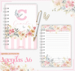 Agenda Permanente - A6 Floral Borboleta (Lina)