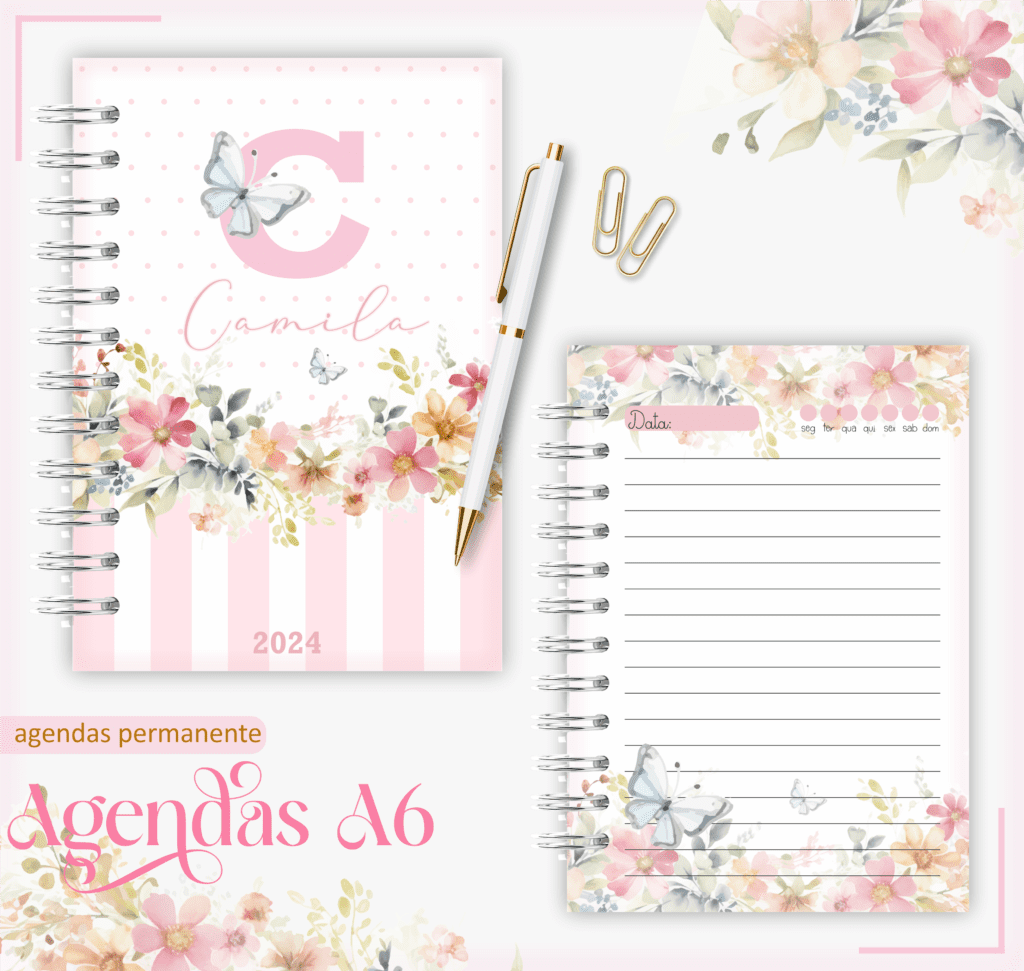 01-2-2.png Agenda Permanente - A6 Floral Borboleta (Lina) - Imagem 1