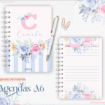 Agenda Permanente - A6 Floral Azul (Lina)