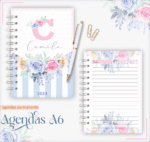 Agenda Permanente - A6 Floral Azul (Lina)