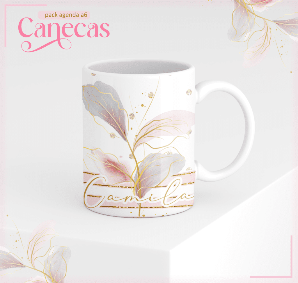 02-3-3.png Agenda Permanente - A6 Flor Rosa com Dourado (Lina) - Imagem 2