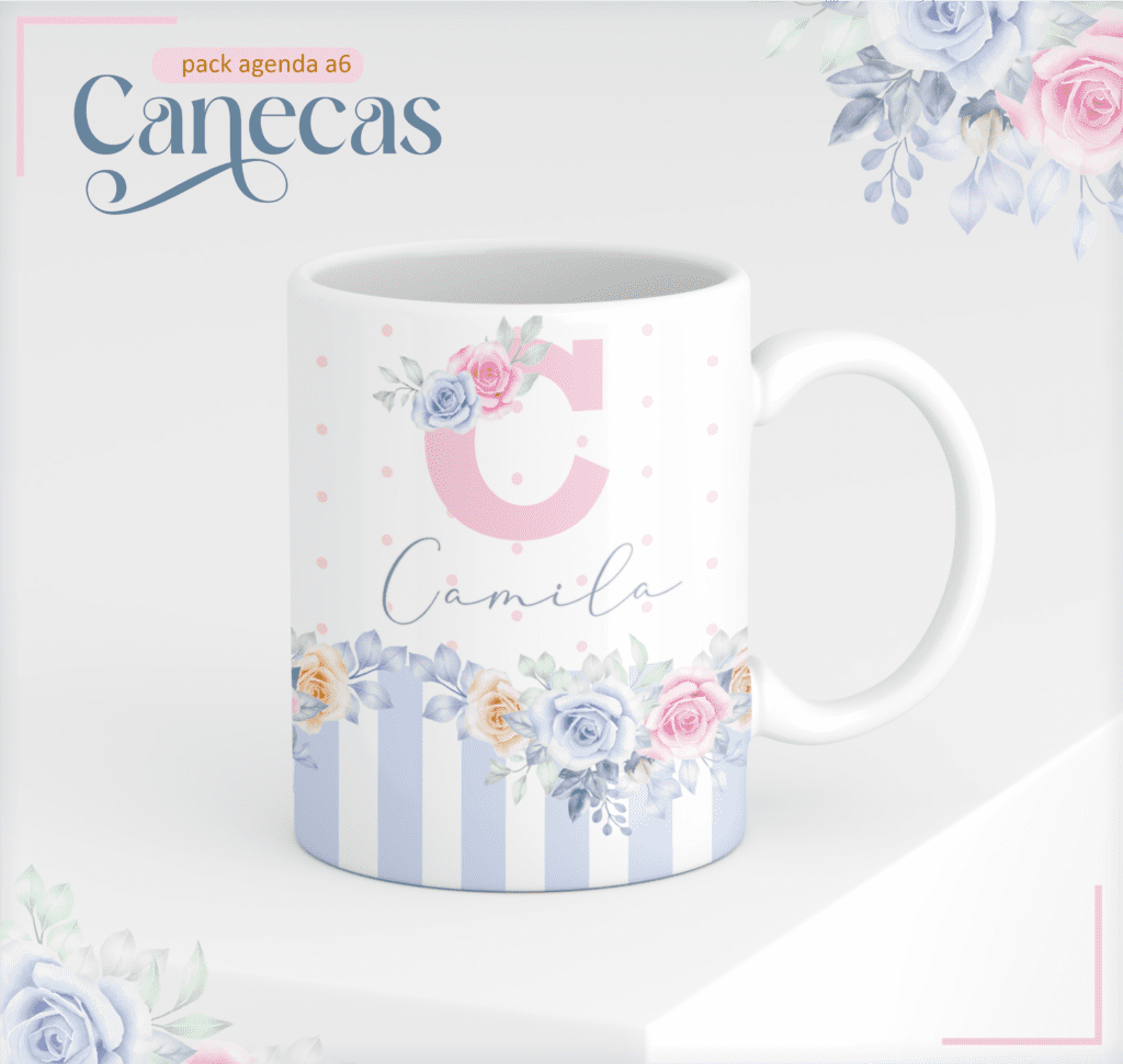 02-7.png Agenda Permanente - A6 Floral Azul (Lina) - Imagem 2