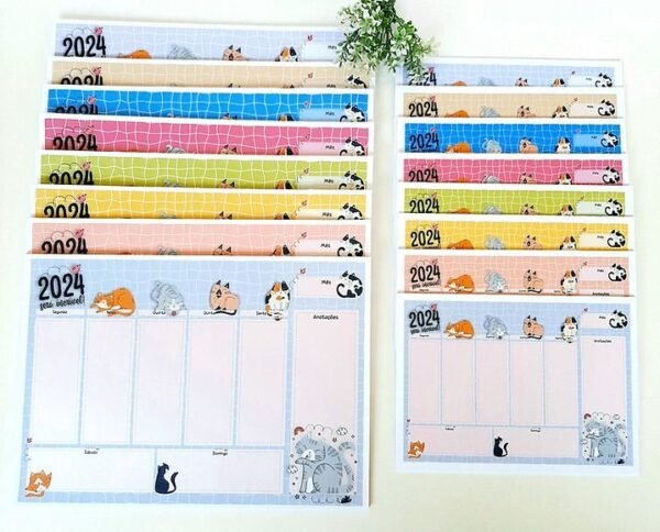 Combo Gatinhos - Calendários | Planners | Blocos 2024 - Imagem 5