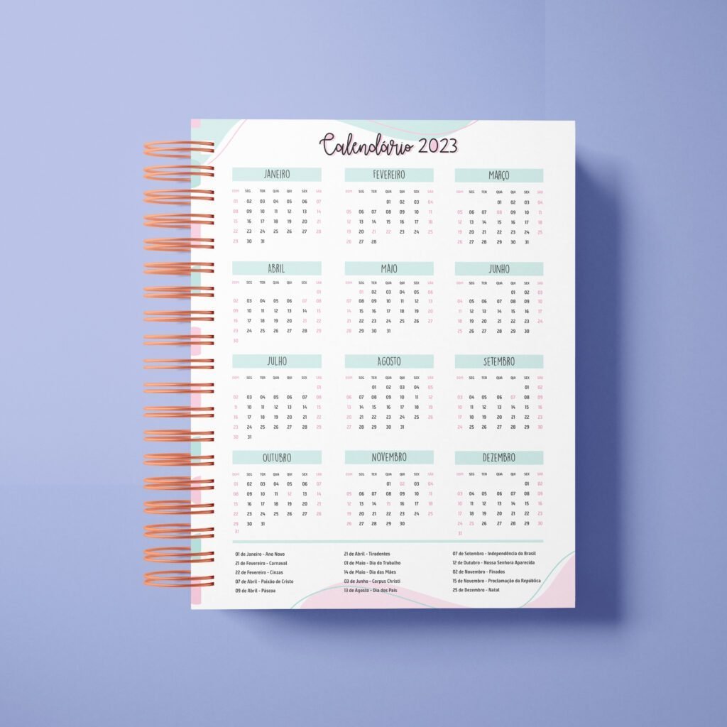 09-Calendario-2023-scaled-1.jpg Miolo Calendário 2023 Verde e Rosa+ Anotação - Imagem 1