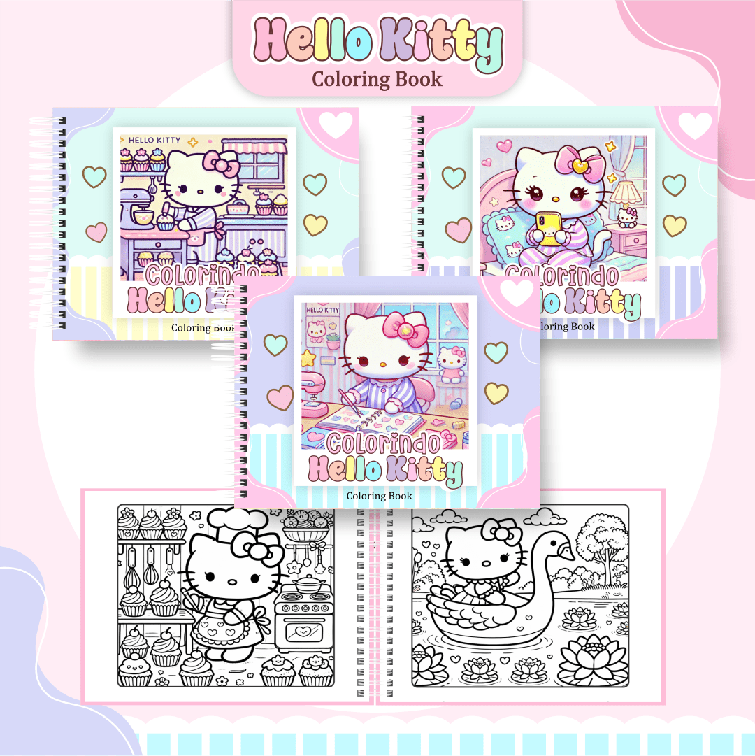 1-1 Hello Kitty - Livro de Colorir (Pamella Vieira) - Imagem 1