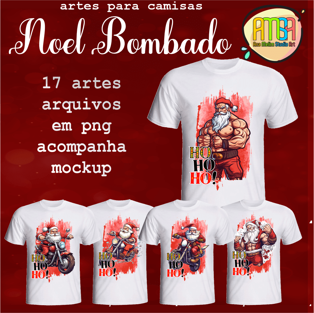 1-2-1 Estampas Papai Noel Bombado - Camisas (Ana Melin) - Imagem 1