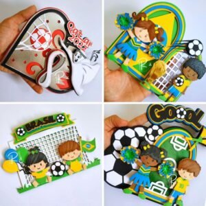 Kit 4 Topos para Bolo - Copa Qatar