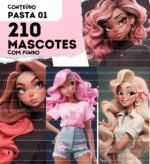 Kit Digital Mascotes 3D Rosa - Imagem 6