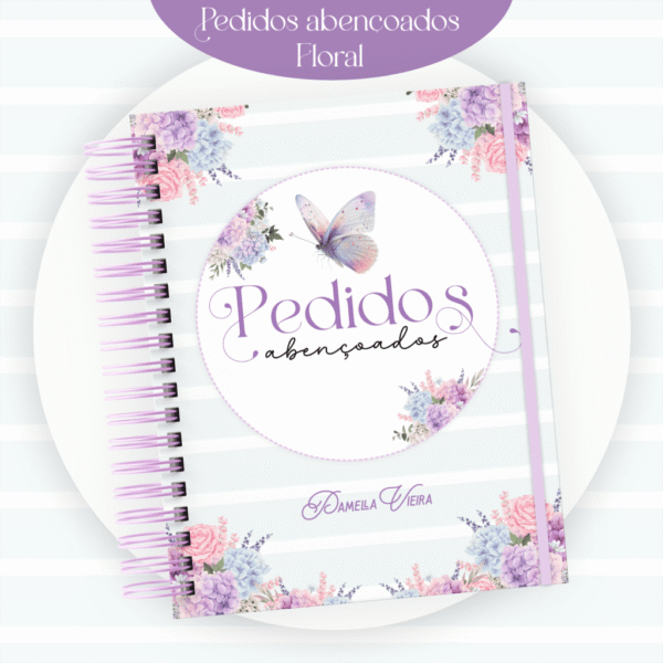 Caderno de Pedidos - Abençoados Floral - Encadernação (Pamella) - Imagem 1