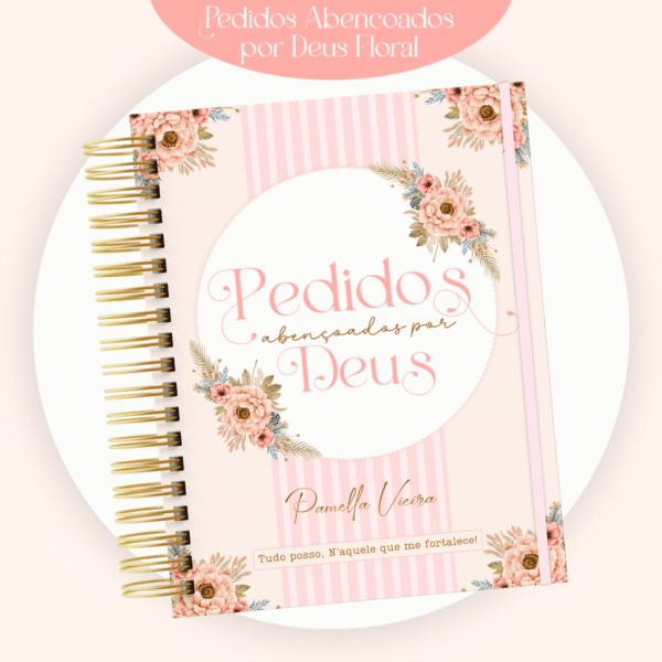 Caderno de Pedidos - Abençoados Por Deus Floral - Encadernação (Pamella) - Imagem 1