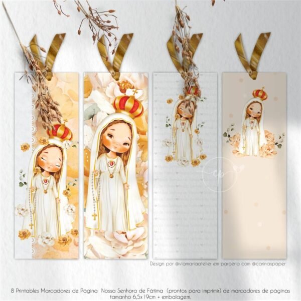 Printables Marcadores de Nossa Senhora de Fátima + envelope - Imagem 4