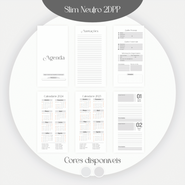 Combo Miolos Neutros Slim - Agendamento Pacientes 10 Cores (Pamella) - Imagem 1
