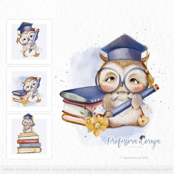 Mini Kit de Ilustrações Professora Coruja 2023 - Imagem 1