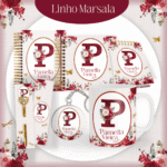 Combo Alfabeto Linho Marsala - Encadernação