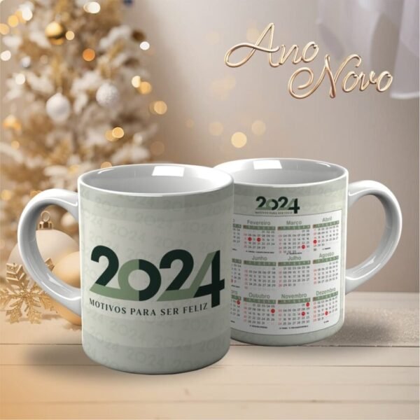 Pacote de Artes Canecas Personalizadas - Ano Novo 2024 V23 (Vintage) - Imagem 5