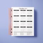 Miolo Calendário 2023 Bolhas Preto e Rosa + Anotação