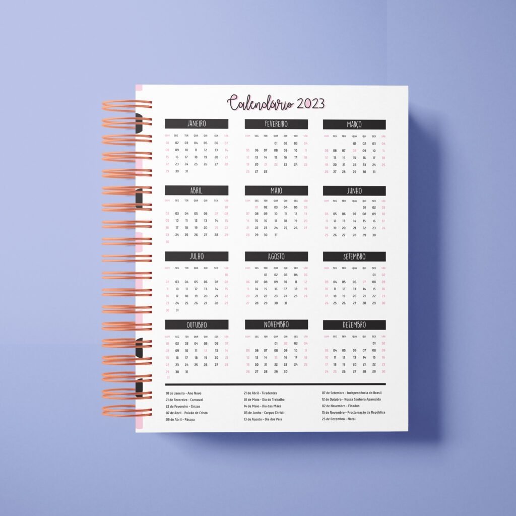 10-Calendario-2023-scaled-1.jpg Miolo Calendário 2023 Bolhas Preto e Rosa + Anotação - Imagem 1