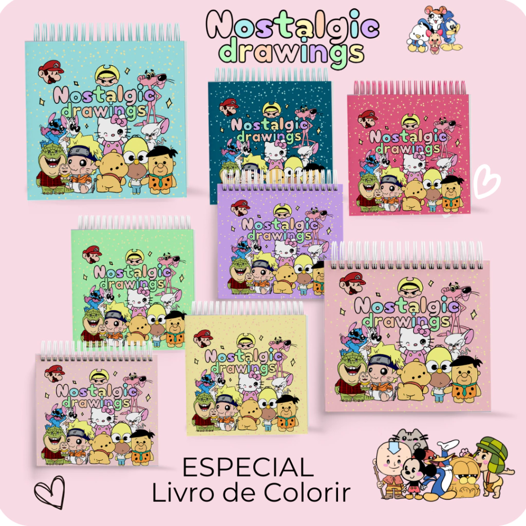 1000105083-85914c81a0c354ef9017382717236780-1024-1024 Pack Nostalgic Drawing de Livro de Colorir - Imagem 1