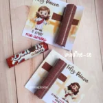 Cartão + adesivo para baton de chocolate Cruz Páscoa